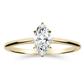 Silván Solitaire Markiisi timanttisormus 0,50ct, keltakultaa, Silván vihkisormukset