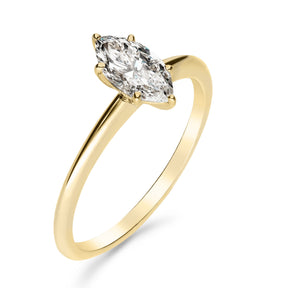 Silván Solitaire Markiisi timanttisormus 0,50ct, keltakultaa, Silván vihkisormukset