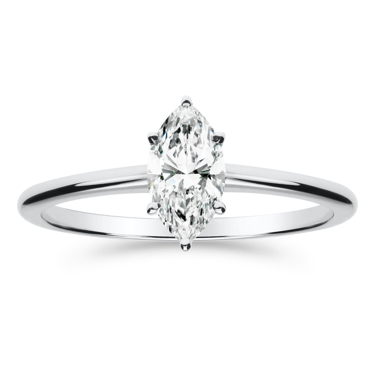 Silván Solitaire Markiisi timanttisormus 0,50ct, valkokultaa, Silván vihkisormukset