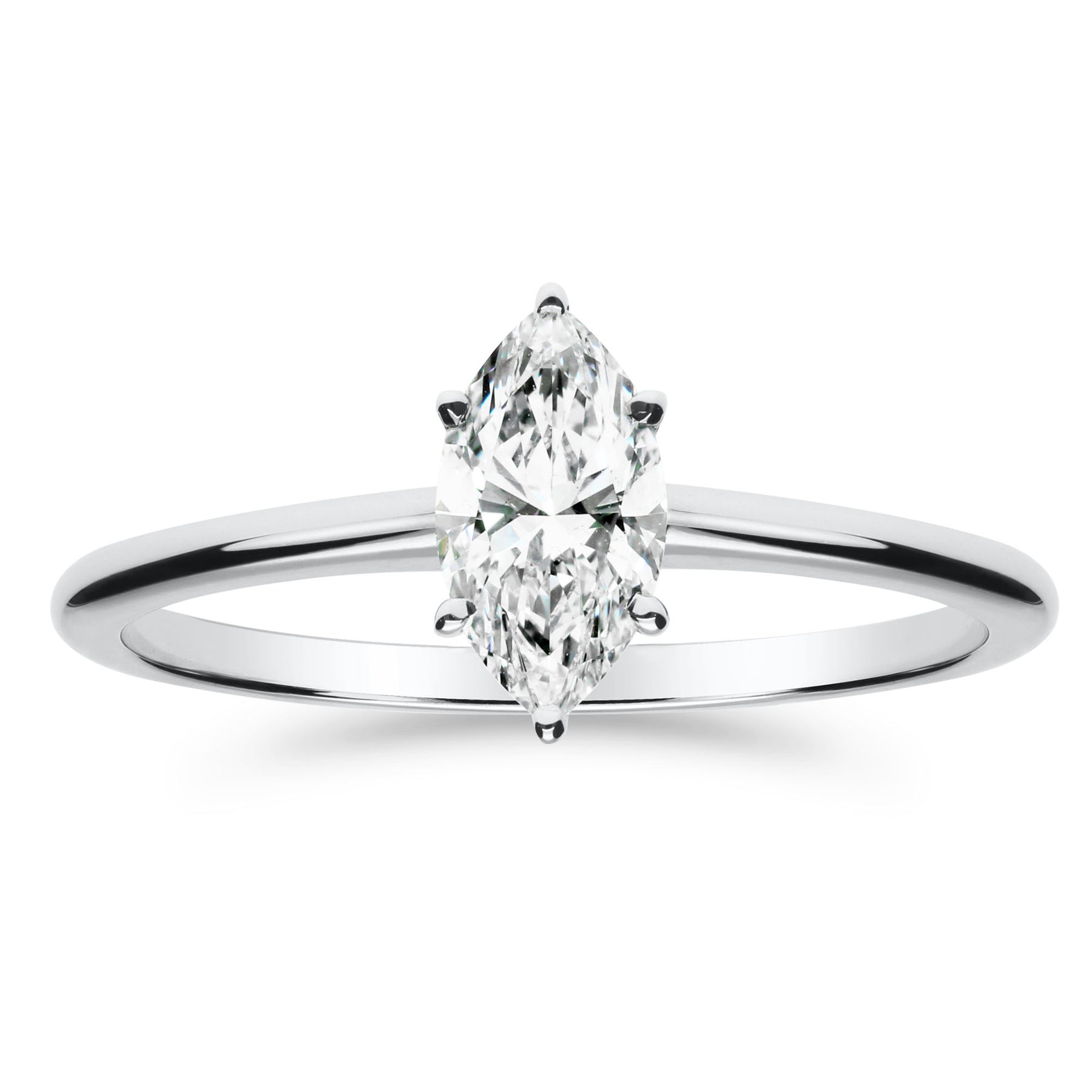 Silván Solitaire Markiisi timanttisormus 0,50ct, valkokultaa, Silván vihkisormukset