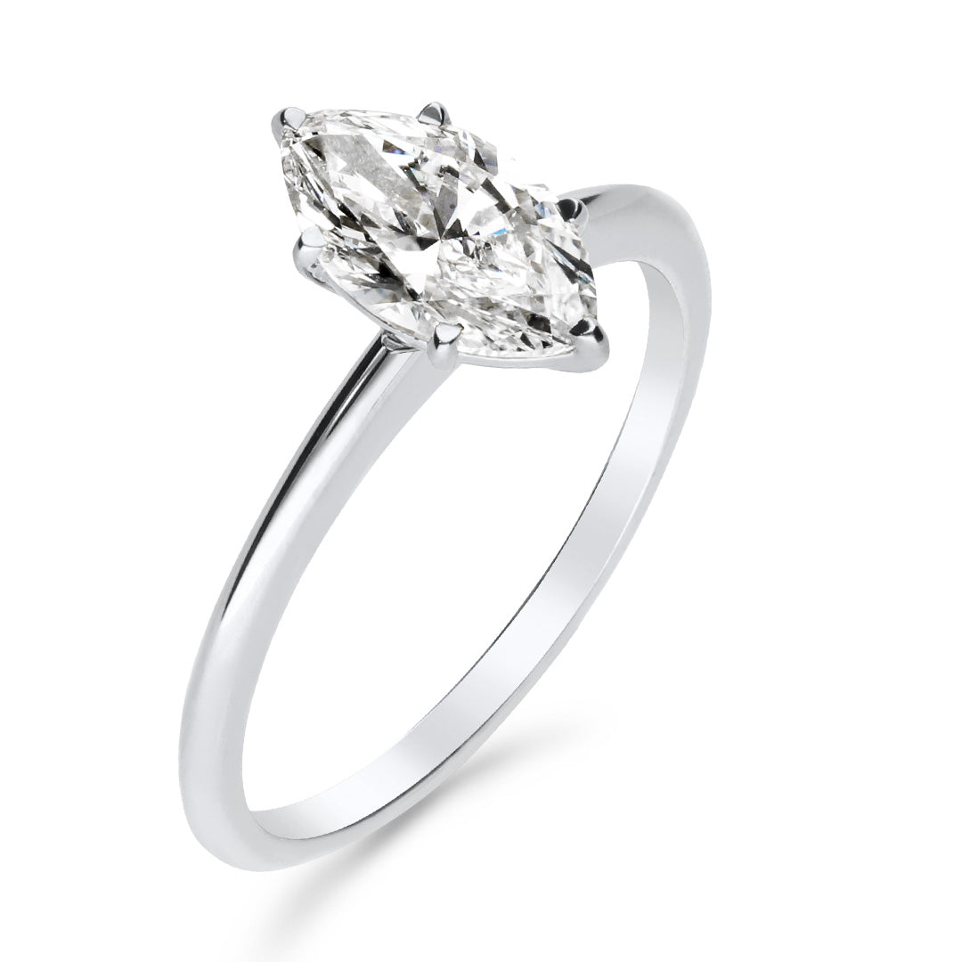 Silván Solitaire Markiisi timanttisormus 1,00ct, valkokultaa, Silván vihkisormukset