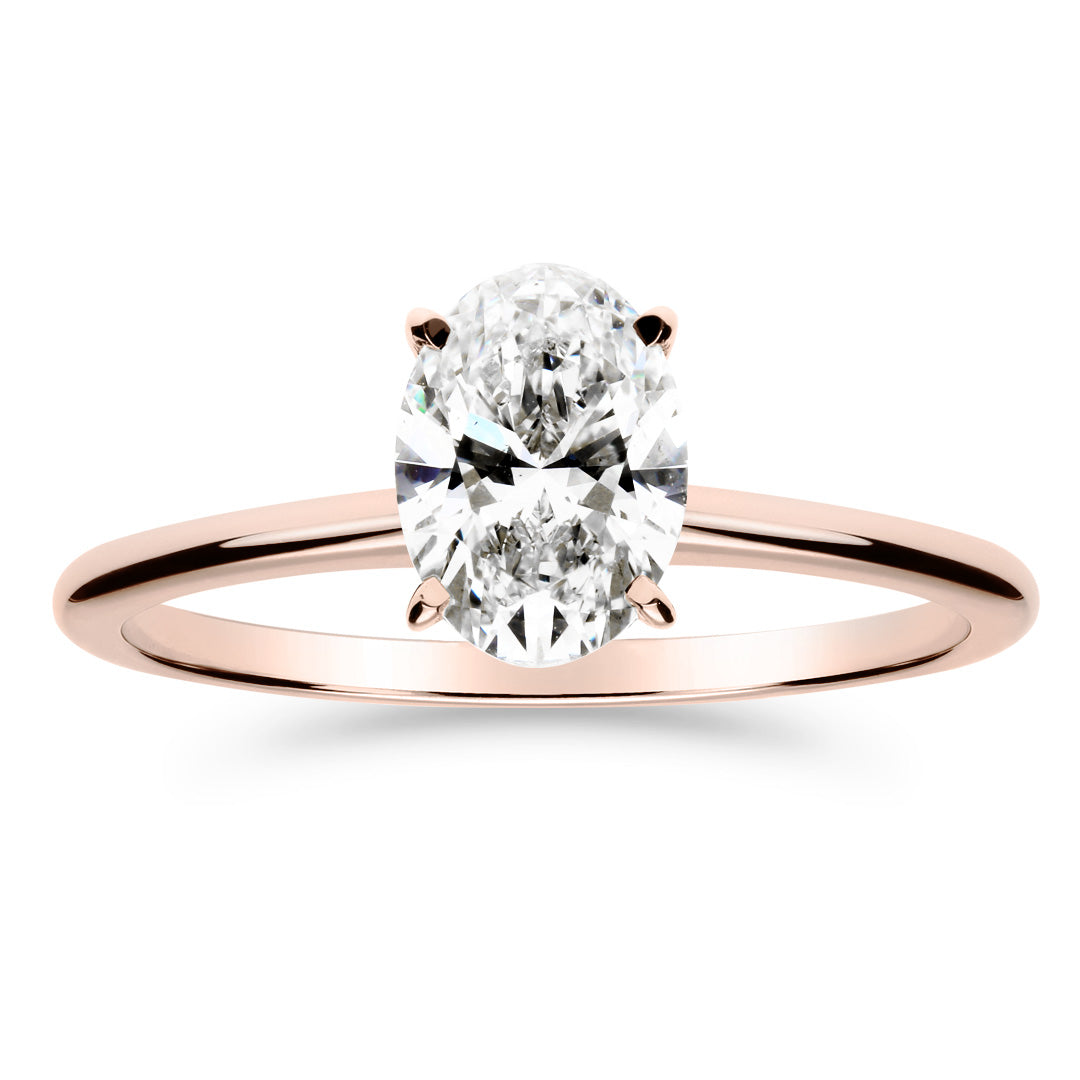Silván Solitaire Ovaali timanttisormus 1,00ct, rosekultaa, Silván vihkisormukset