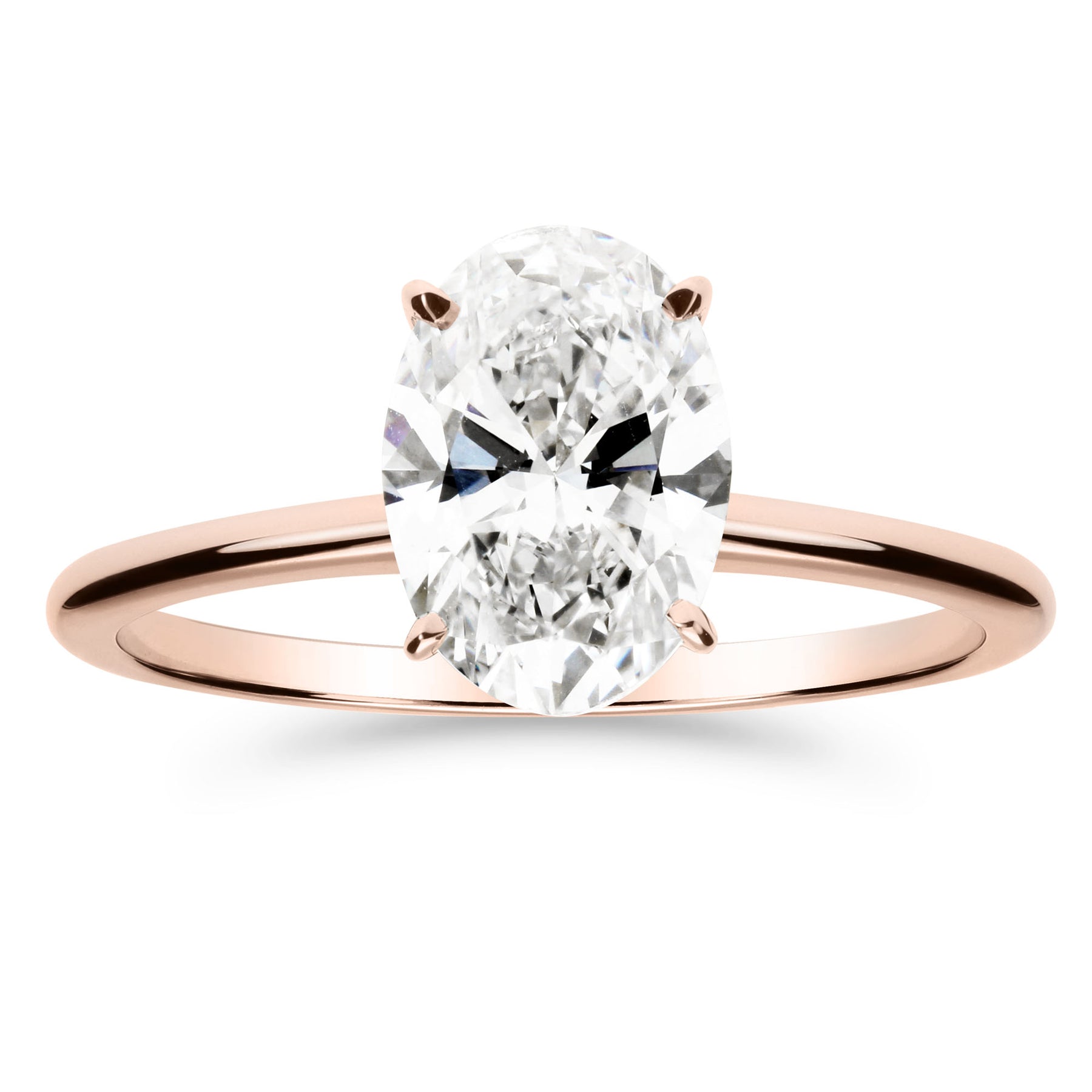 Silván Solitaire Ovaali timanttisormus 1,50ct, rosekultaa, Silván vihkisormukset