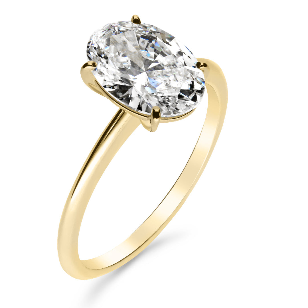 Silván Solitaire Ovaali timanttisormus 2,00ct, keltakultaa, Silván vihkisormukset