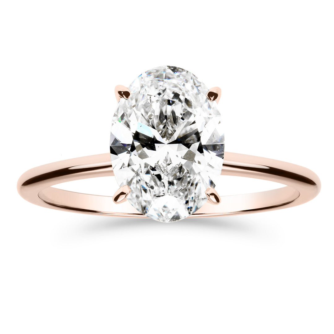 Silván Solitaire Ovaali timanttisormus 2,00ct, rosekultaa, Silván vihkisormukset