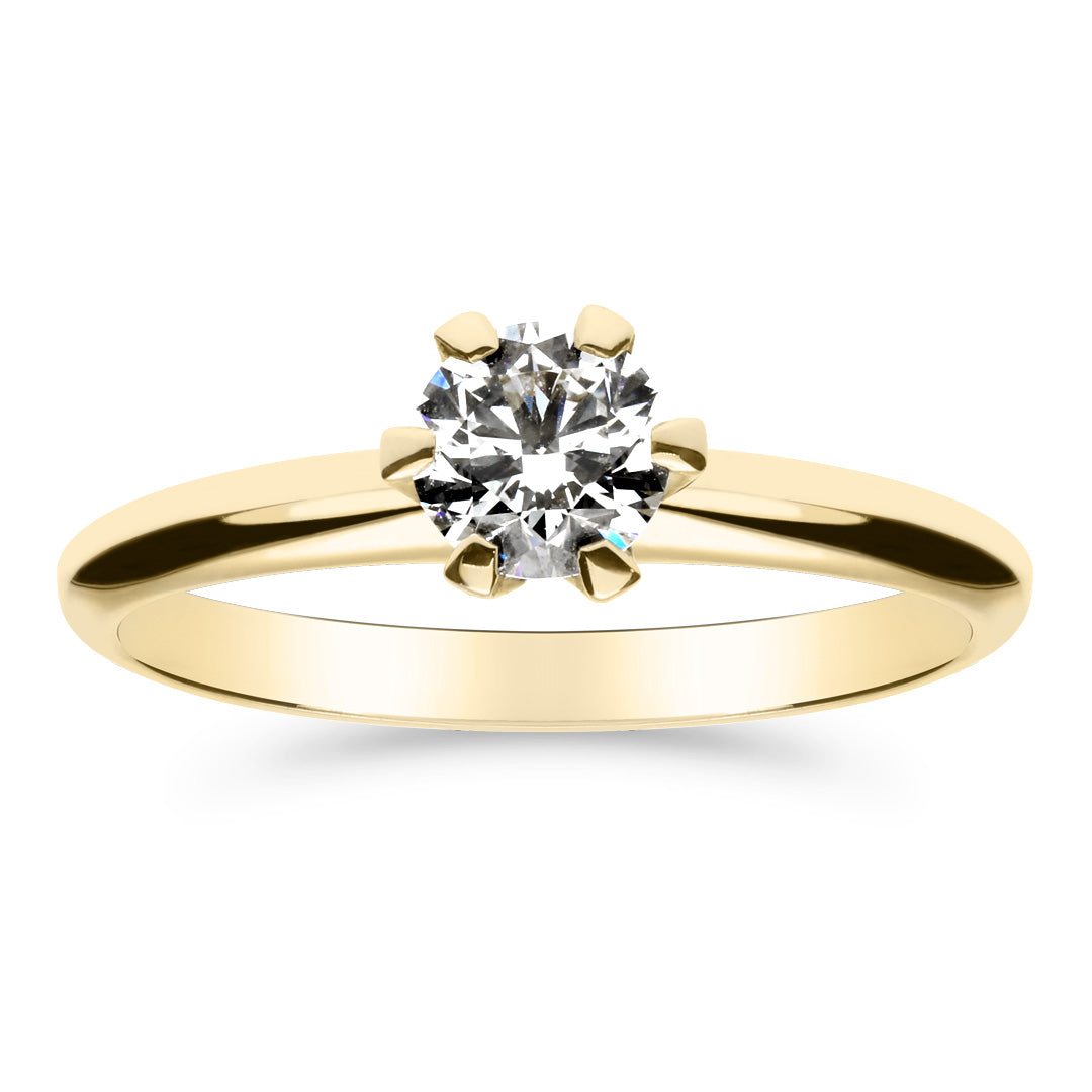 Silván Solitaire timanttisormus 0,50ct, keltakultaa, Silván vihkisormukset