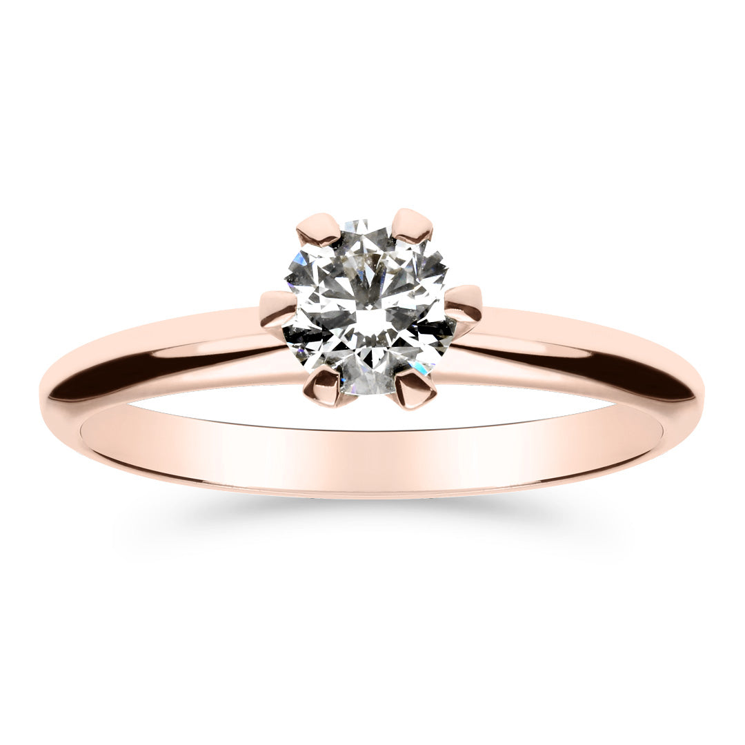 Silván Solitaire timanttisormus 0,50ct, rosekultaa, Silván vihkisormukset