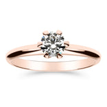 Silván Solitaire timanttisormus 0,50ct, rosekultaa, Silván vihkisormukset
