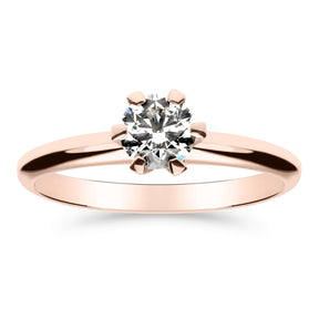 Silván Solitaire timanttisormus 0,50ct, rosekultaa, Silván vihkisormukset