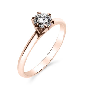Silván Solitaire timanttisormus 0,50ct, rosekultaa, Silván vihkisormukset
