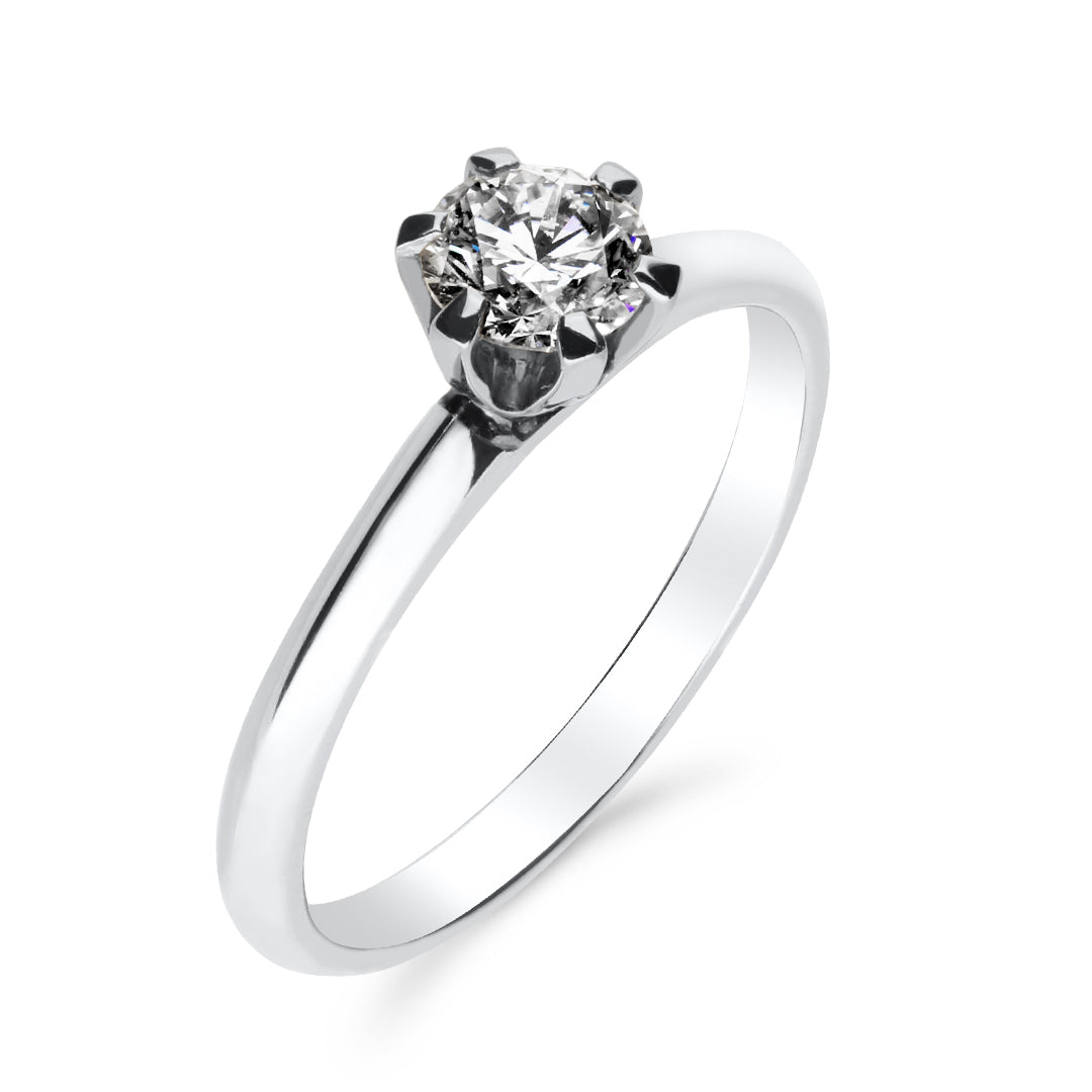 Silván Solitaire timanttisormus 0,50ct, valkokultaa, Silván vihkisormukset