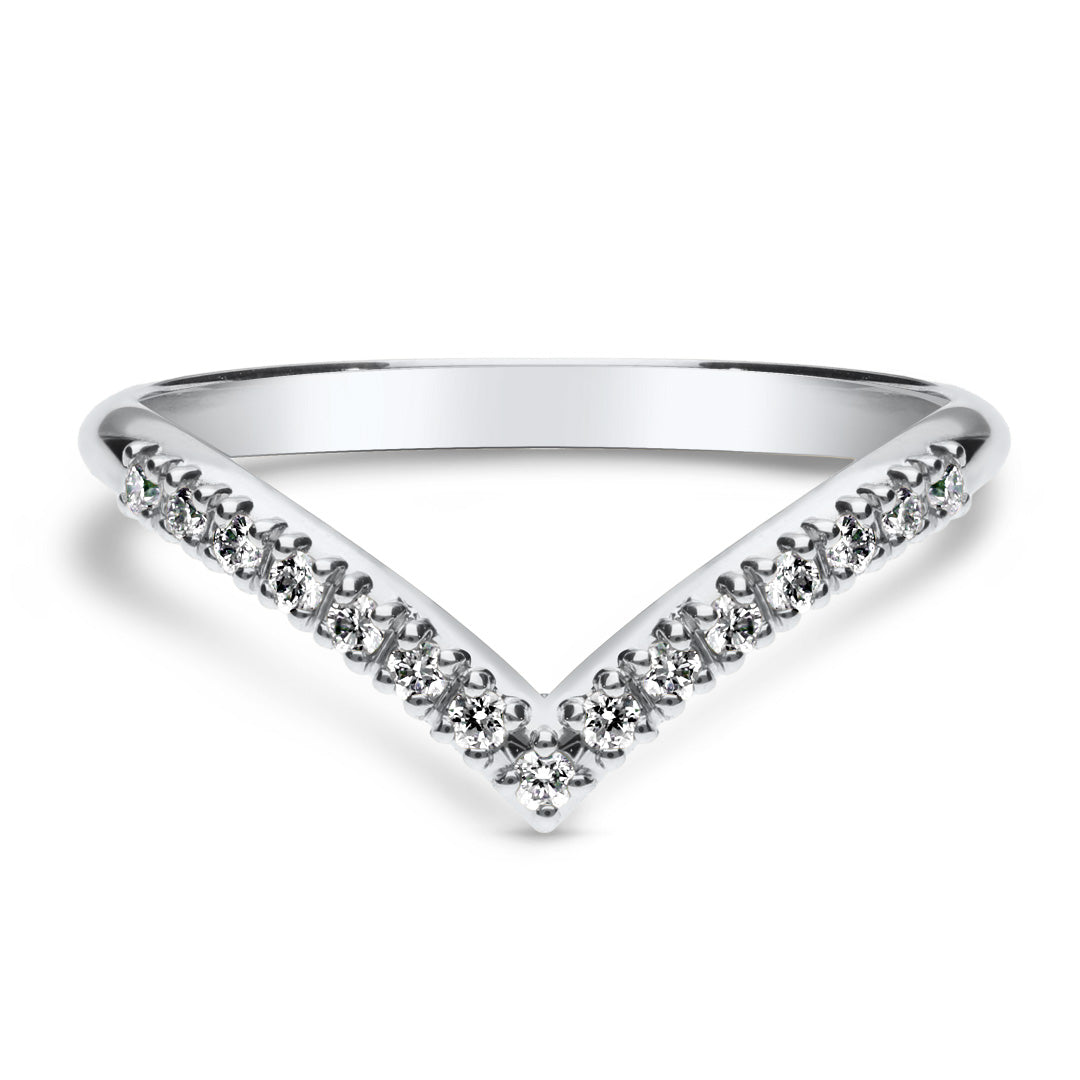 Silván Syleilijä sivusormus timanteilla 0,15ct, valkokultaa, Silván vihkisormukset