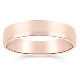 Silván wedding band, D shape comfort fit, 5mm, rose gold, Silván wedding rings