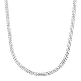 Stelle ovaali-panssarikaulaketju, 4 mm, hopeaa