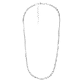 Stelle ovaali-panssarikaulaketju, 4 mm, hopeaa