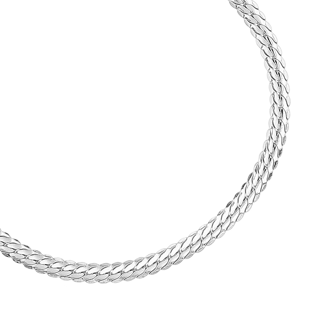 Stelle ovaali-panssariranneketju, 4 mm, hopeaa