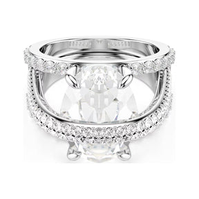 Swarovski Hyperbola sormus, vaalea metalli ja kirkkaat kristallit