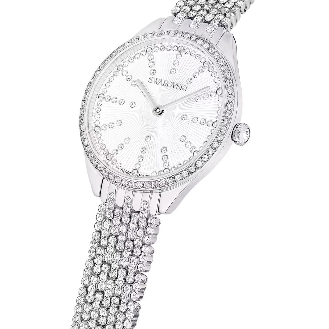 Swarovski Attract rannekello, hopeanväri ja kirkkaat kristallit, 5644062