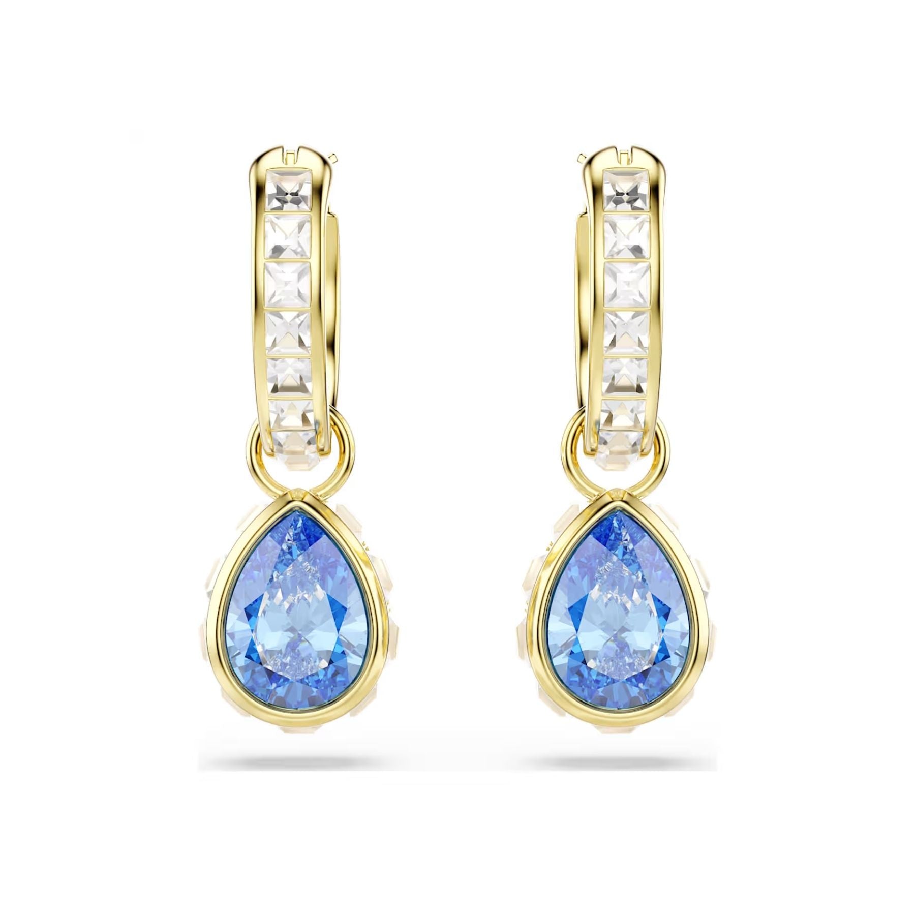 Swarovski Chroma korvakorut, keltakullattu ja siniset zirkonit, 5757815