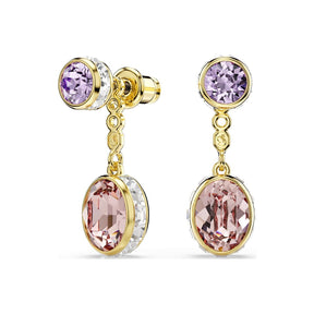 Swarovski Chroma korvakorut, keltakullattu, vaaleanpunaiset ja violetit kristallit, 5738478