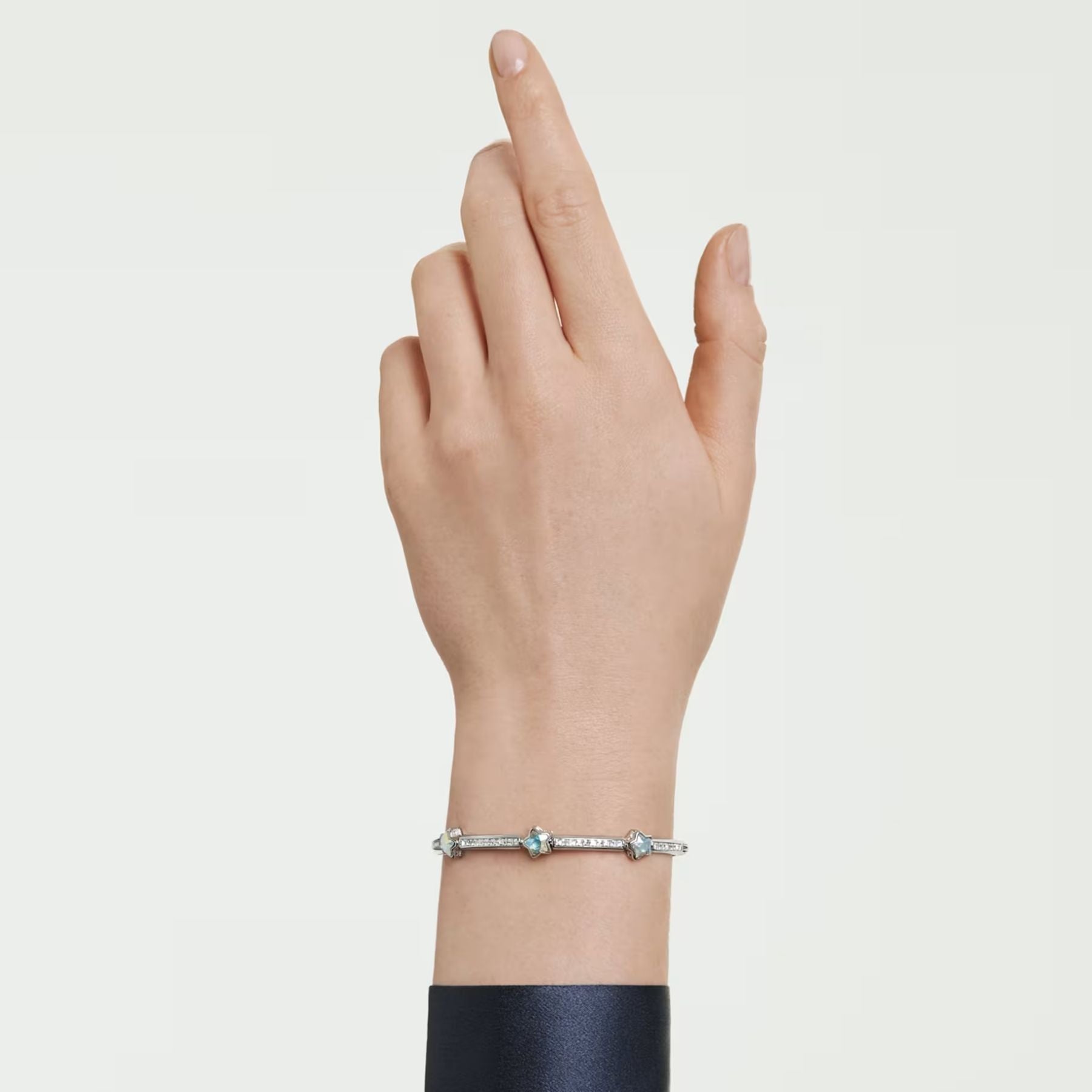 Swarovski Chroma rannerengas, vaalea metalli ja kirkkaat kristallit, 5754178