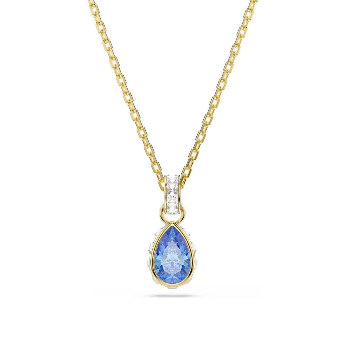 18K keltakullattu Swarovski Chroma 5757786 -riipus sinisellä pisarahiotulla zirkonilla