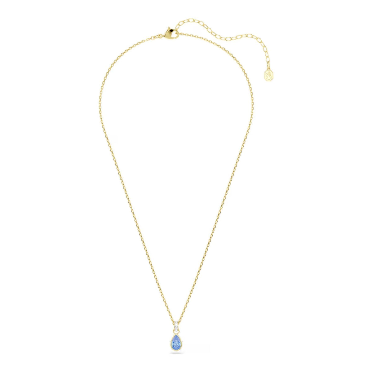 18K keltakullattu Swarovski Chroma 5757786 -riipus sinisellä pisarahiotulla zirkonilla