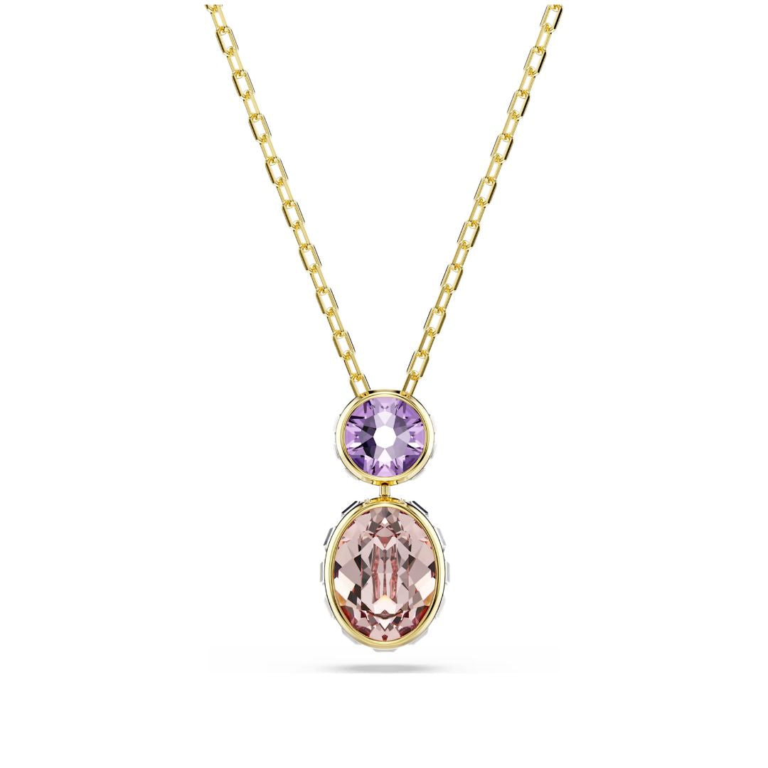 Swarovski Chroma riipus, keltakullattu ja eriväriset kristallit, 5741586