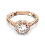 Swarovski Constella cocktail sormus, ruusukullanväri ja kirkkaat kristallit, 5642639