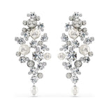 Swarovski Constella korvakorut, vaalea metalli, kirkkaat kristallit ja valkoiset helmet, 5722498