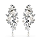 Swarovski Constella korvakorut, vaalea metalli, kirkkaat kristallit ja valkoiset helmet, 5722498