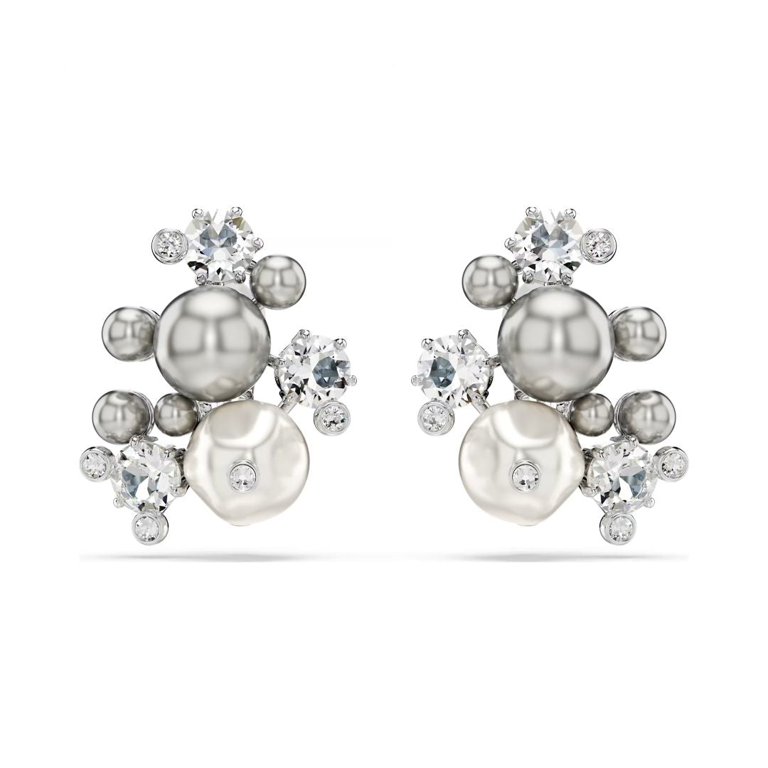 Swarovski Constella korvakorut, vaalea metalli, kirkkaat kristallit ja valkoiset helmet, 5722498