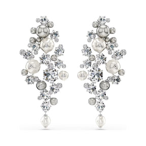 Swarovski Constella korvakorut, vaalea metalli, kirkkaat kristallit ja valkoiset helmet, 5722498