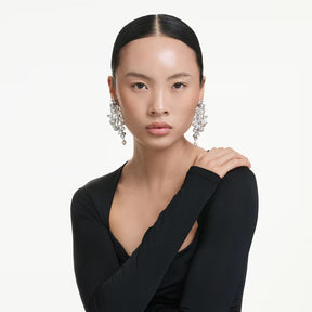 Swarovski Constella korvakorut, vaalea metalli, kirkkaat kristallit ja valkoiset helmet, 5722498