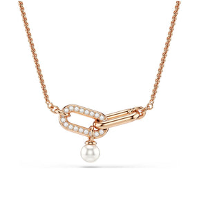 Swarovski Constella riipus, ruusukullanväri, kirkkaat kristallit ja valkoinen helmi, 5728589