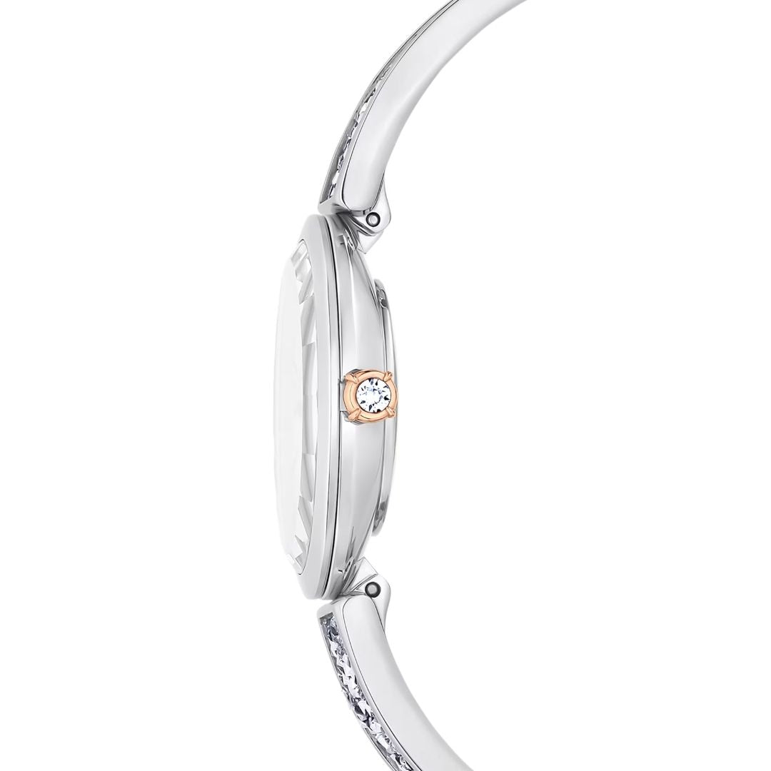 Swarovski Crystal Rock oval rannekello, hopeanväri ja kirkkaat kristallit, 5656878