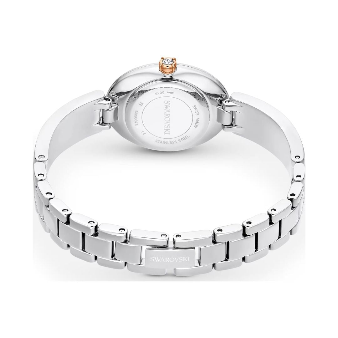 Swarovski Crystal Rock oval rannekello, hopeanväri ja kirkkaat kristallit, 5656878