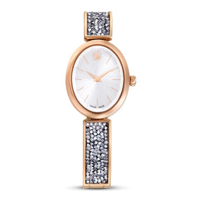 Swarovski Crystal Rock oval rannekello, ruusukullanväri ja kirkkaat kristallit, 5656851