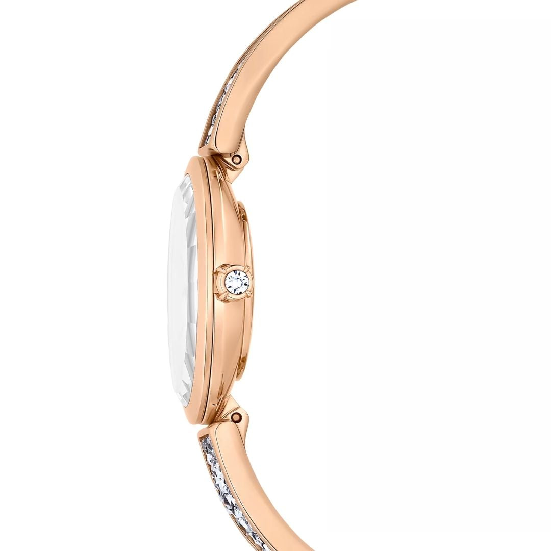 Swarovski Crystal Rock oval rannekello, ruusukullanväri ja kirkkaat kristallit, 5656851