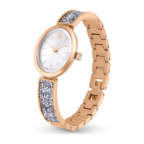 Swarovski Crystal Rock oval rannekello, ruusukullanväri ja kirkkaat kristallit, 5656851