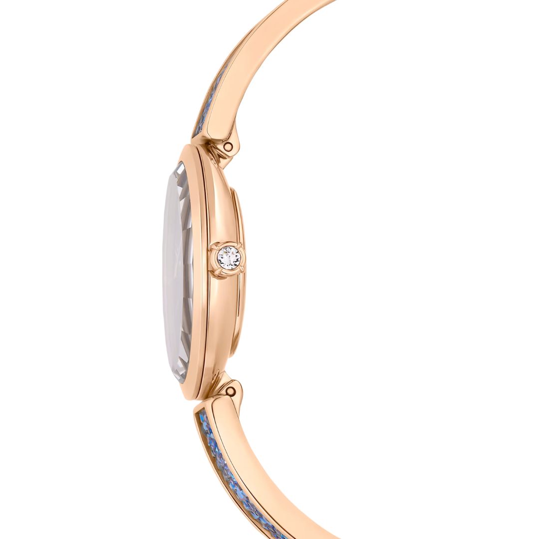 Swarovski Crystal Rock oval rannekello, ruusukullanväri ja siniset kristallit, 5656822