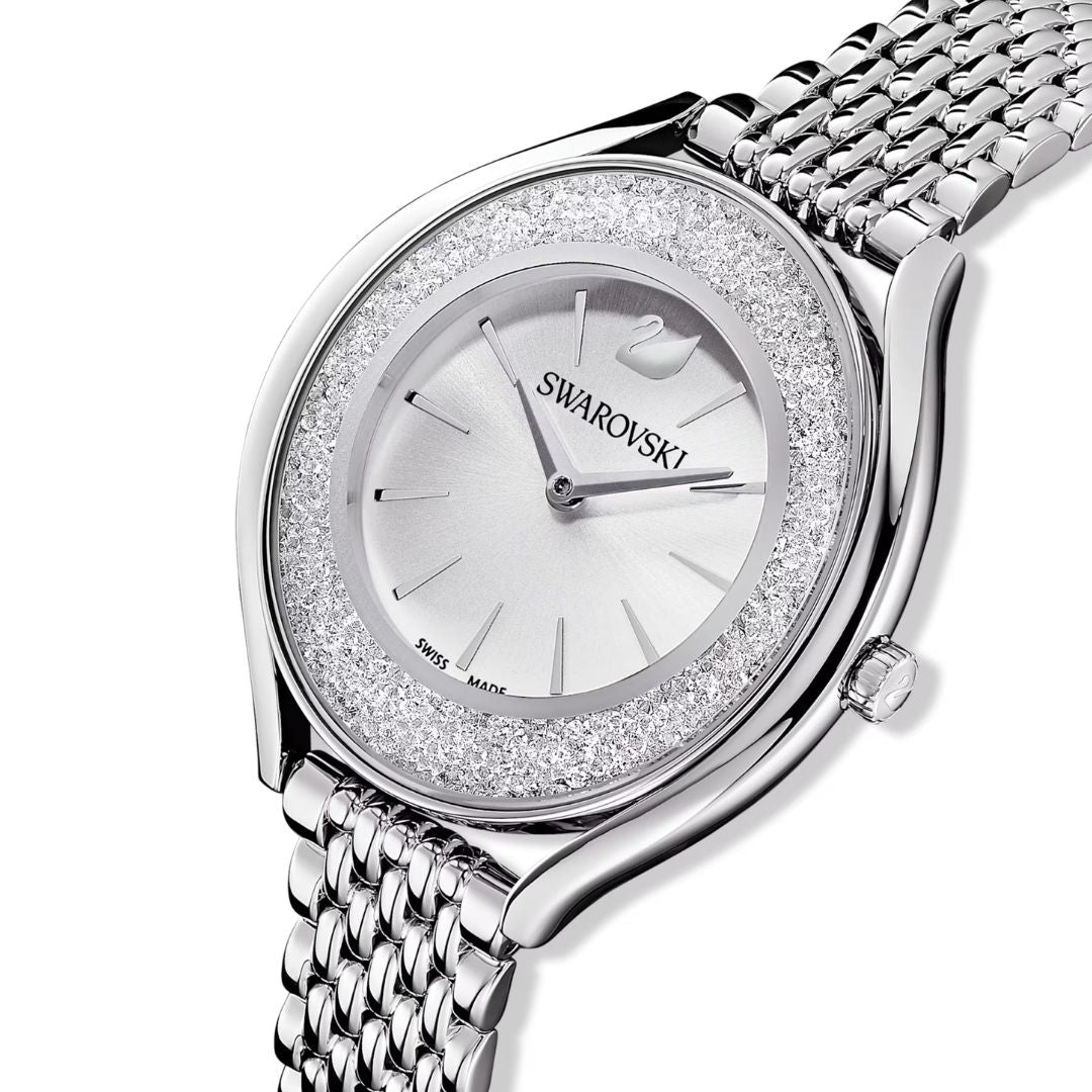 Swarovski Crystalline aura rannekello, hopeanväri ja kirkkaat kristallit, 5519462
