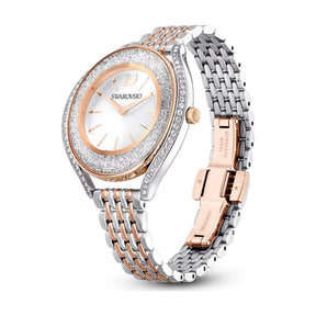 Swarovski Crystalline aura rannekello, ruusukullanväri, hopeanväri ja kirkkaat kristallit, 5644075
