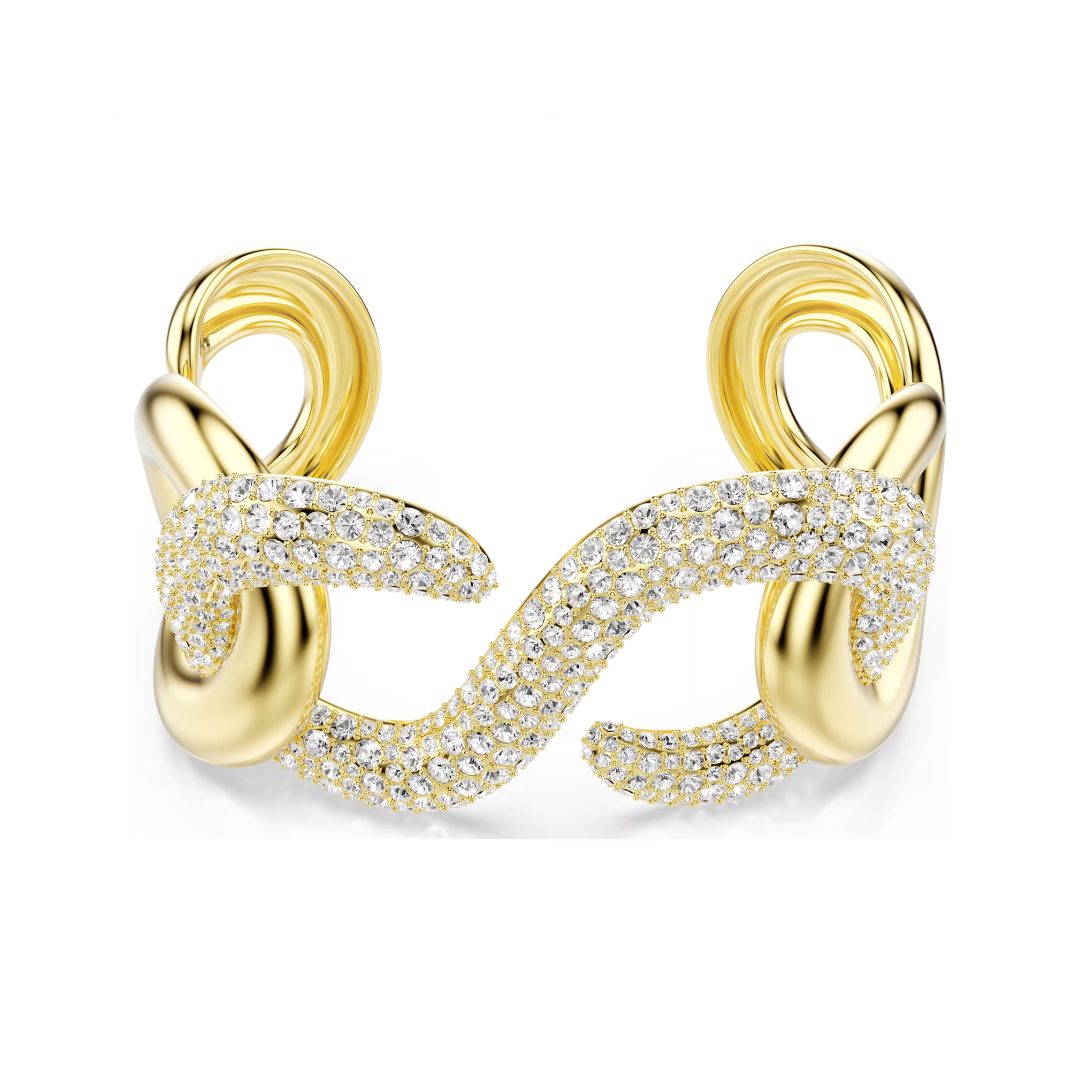 Swarovski Dextera Cuff rannekoru, keltakullattu ja kirkkaat kristallit