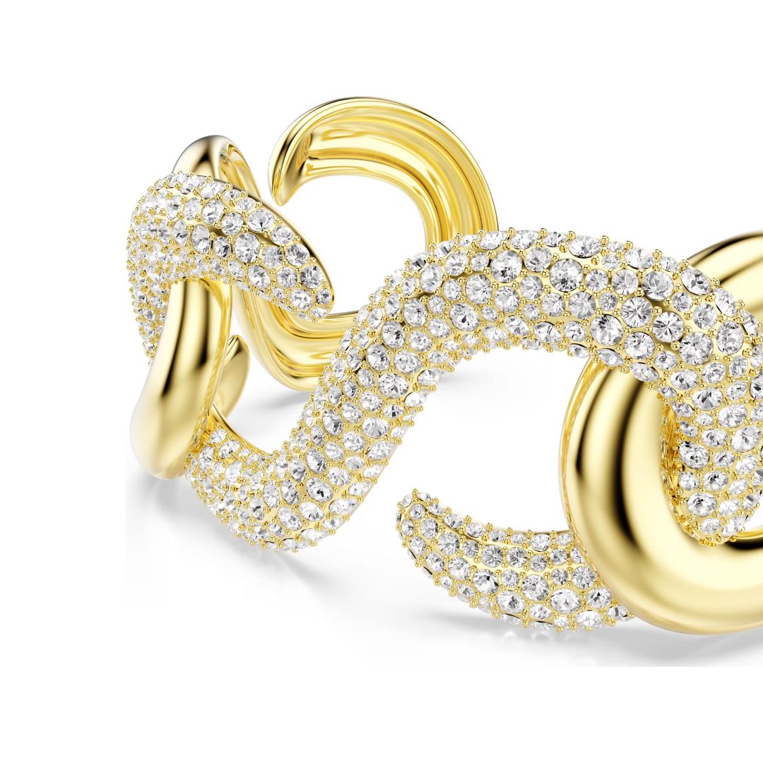 Swarovski Dextera Cuff rannekoru, keltakullattu ja kirkkaat kristallit