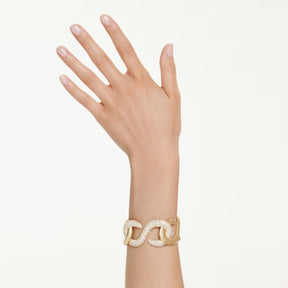 Swarovski Dextera Cuff rannekoru, keltakullattu ja kirkkaat kristallit