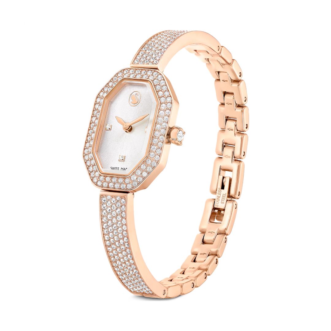Swarovski Dextera bangle rannekello, ruusukullanväri ja kirkkaat kristallit, 5672992