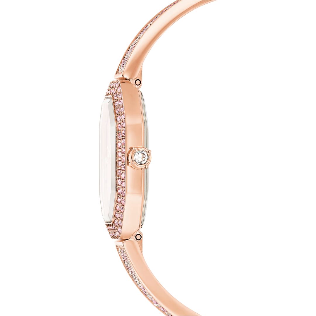 Swarovski Dextera bangle rannekello, ruusukullanväri ja vaaleanpunaiset kristallit, 5717588
