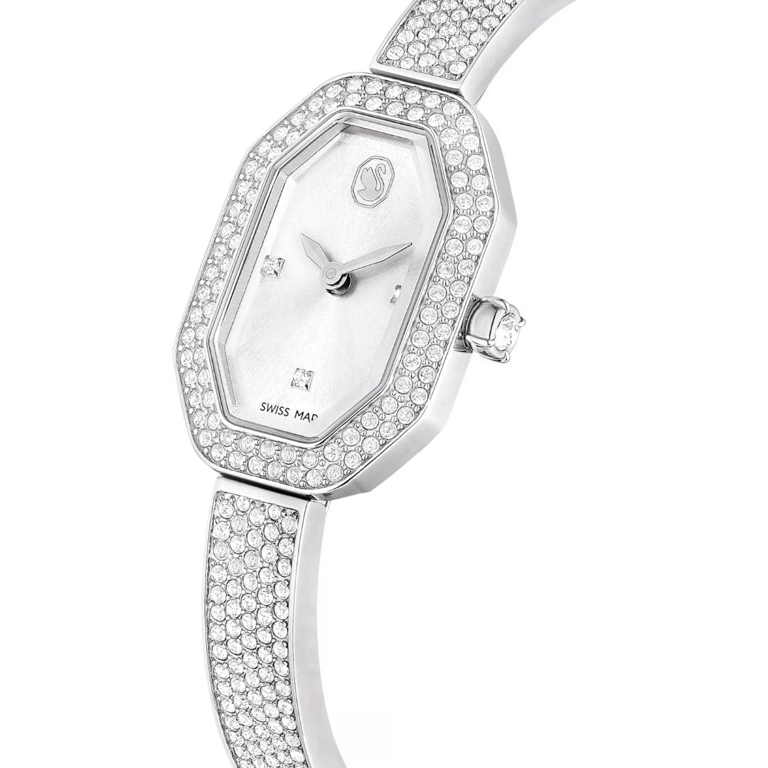 Swarovski Dextera bangle rannekello, vaalea metalli ja kirkkaat kristallit, 5672977