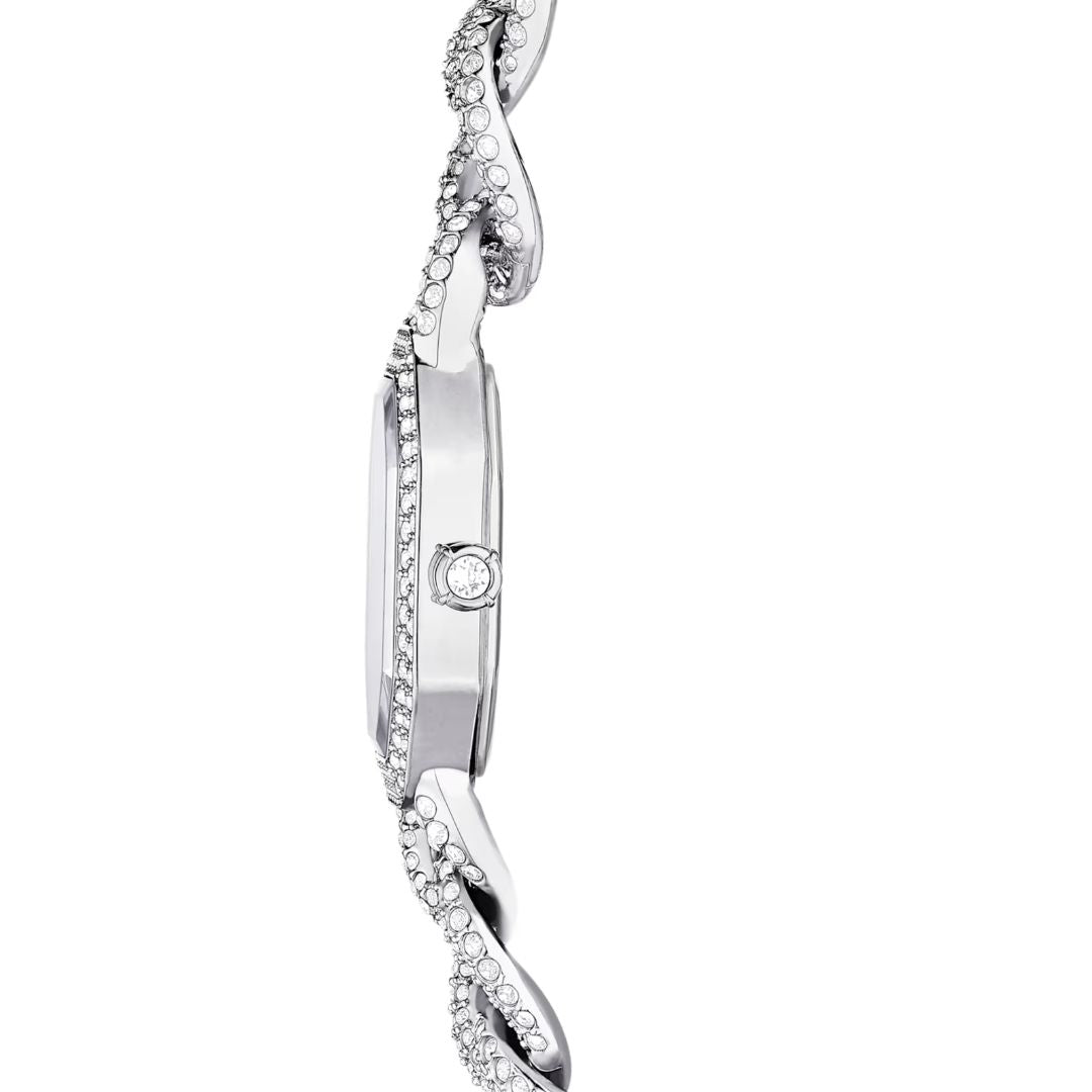 Swarovski Dextera chain rannekello, hopeanväri ja kirkkaat kristallit, 5668899